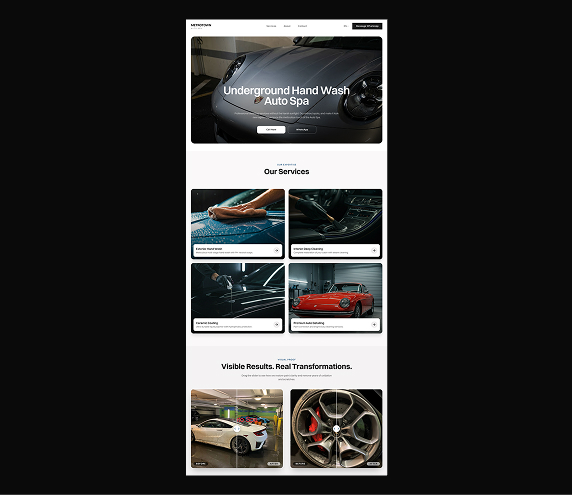 Concept redesign of the Auto Spa website