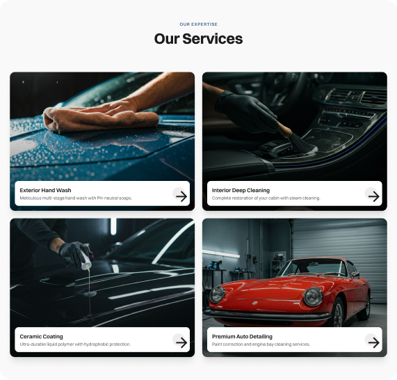 Redesigned services section